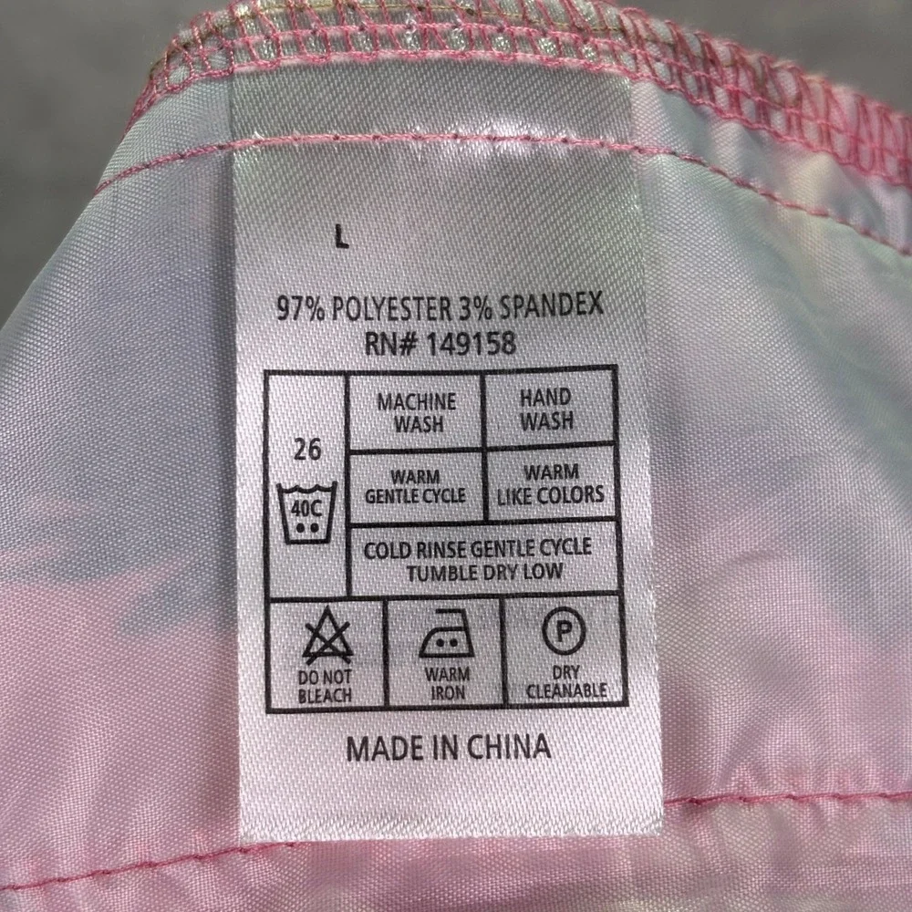 Public Record Mens Swim Shorts L Pink Toucan Birds of Paradise Tropical Trunks